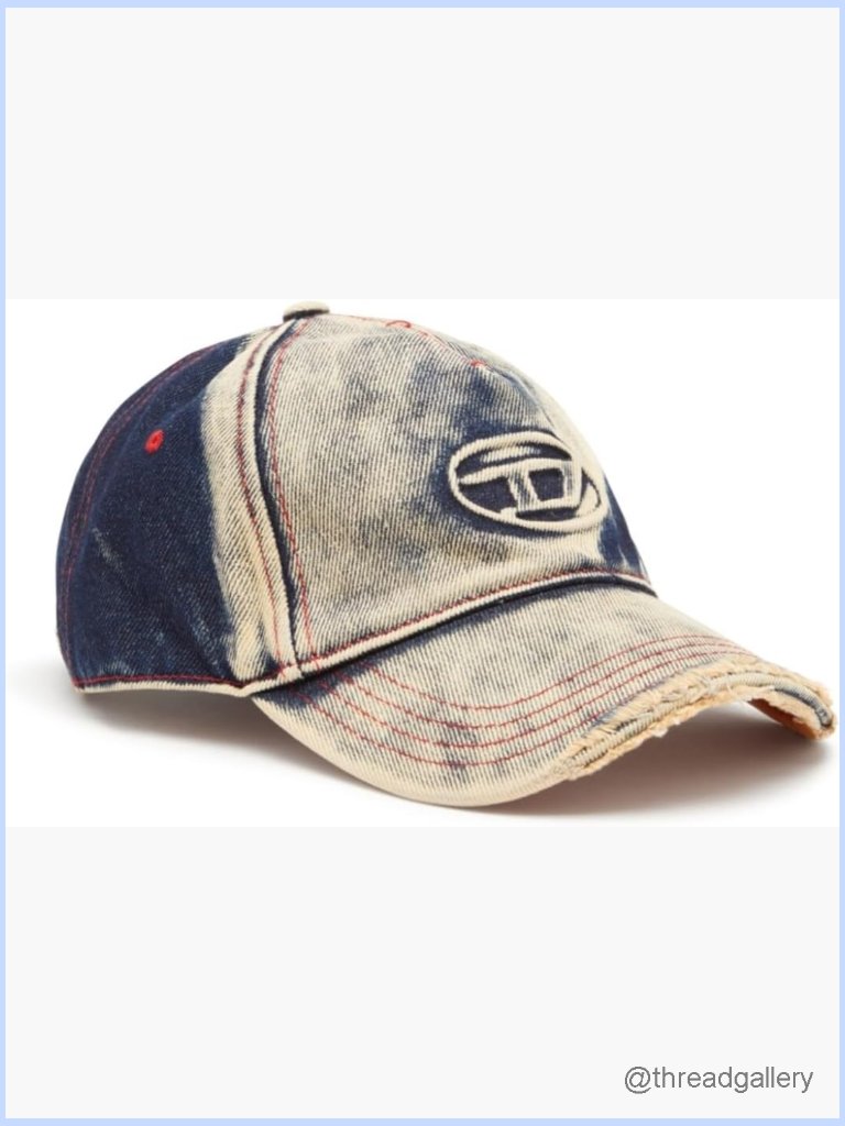 Distressed Denim Baseball Cap With Adjustable Strap